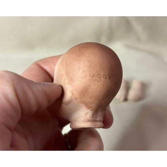 Vintage Sugar Lump Baby Doll Head & Hands Set C – Bisque Craft Parts - Picture 9 of 11